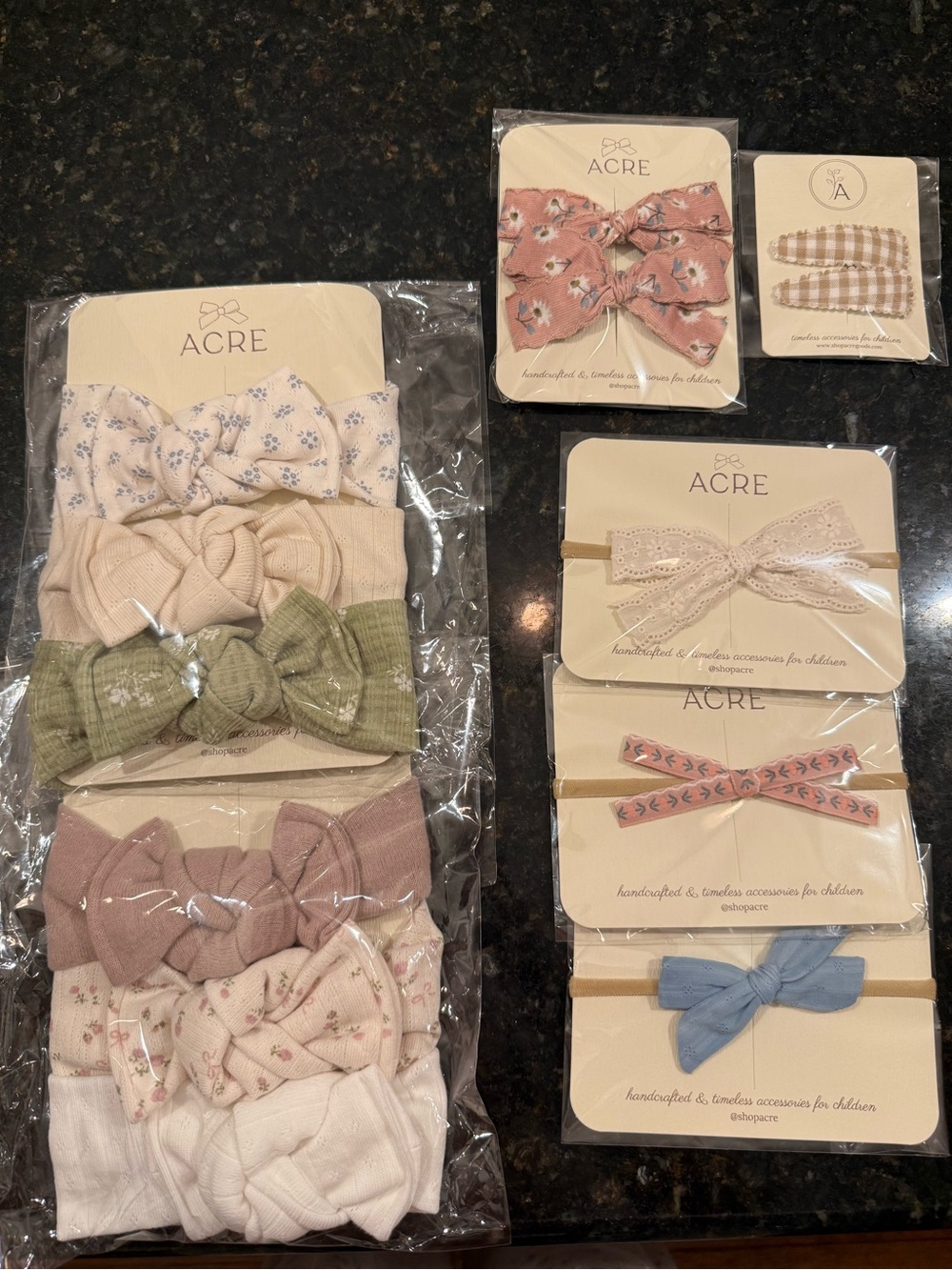 NWT Acre headband/bow/clip bundle for baby girl